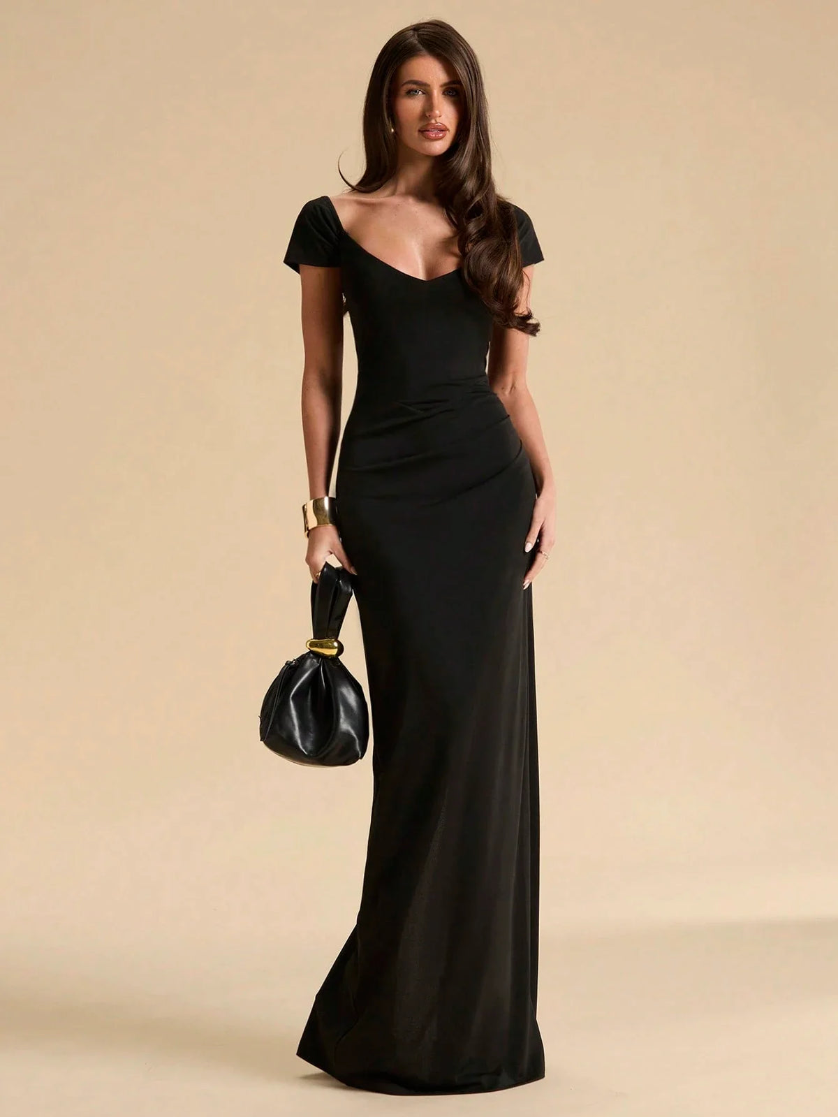 Sweetheart Neckline Ruched Details & Mermaid Hem Maxi Dress