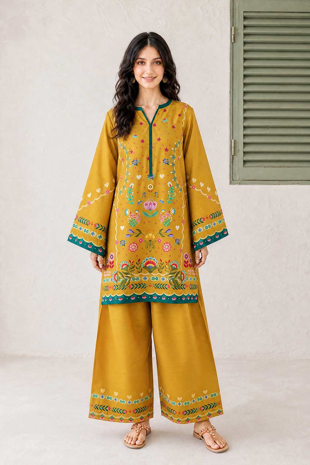 D-08 Co-ord Set Mustard