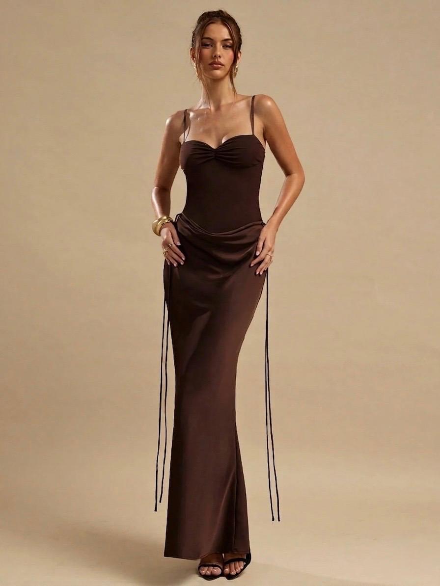 Elegant Solid Color Sleeveless Slim Fit Dress