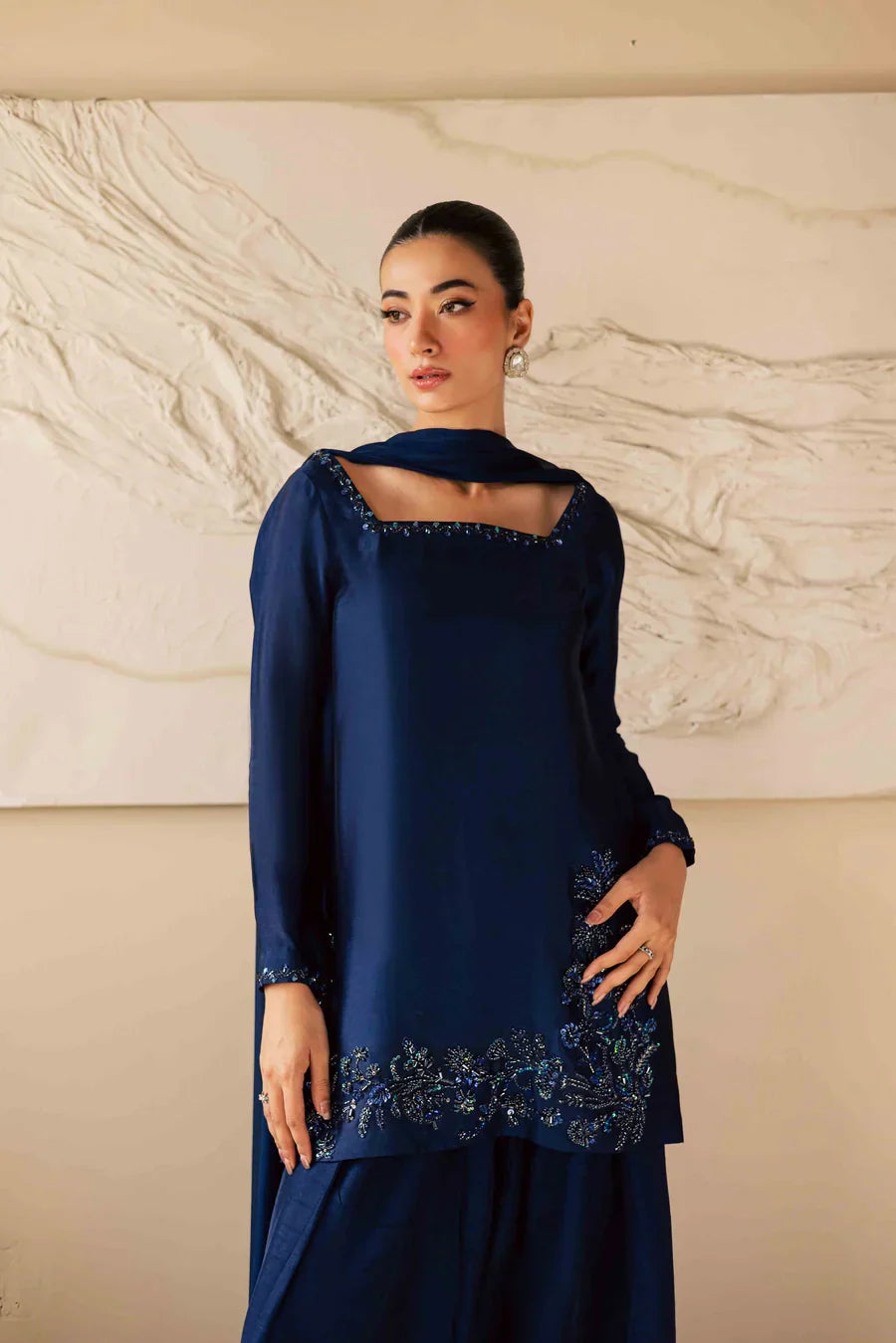 Royal Dusk - 3PC EMBROIDERED DRESS